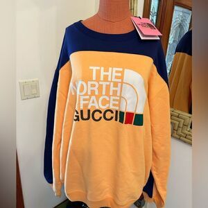 Gucci X North face sweatshirt, size large fits  XL made in Italy